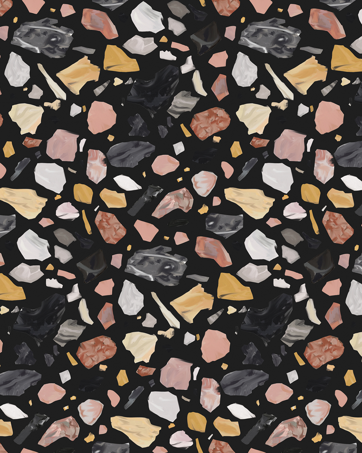 Painted Terrazzo Contact Paper, black