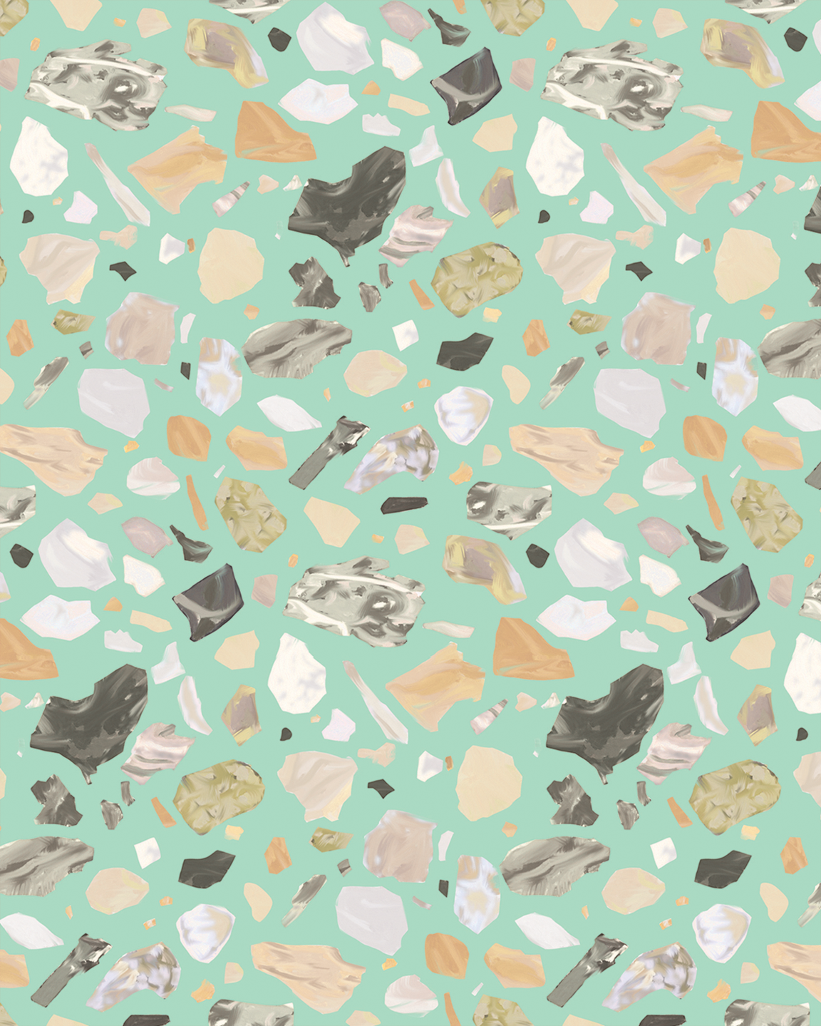 Painted Terrazzo Contact Paper, mint