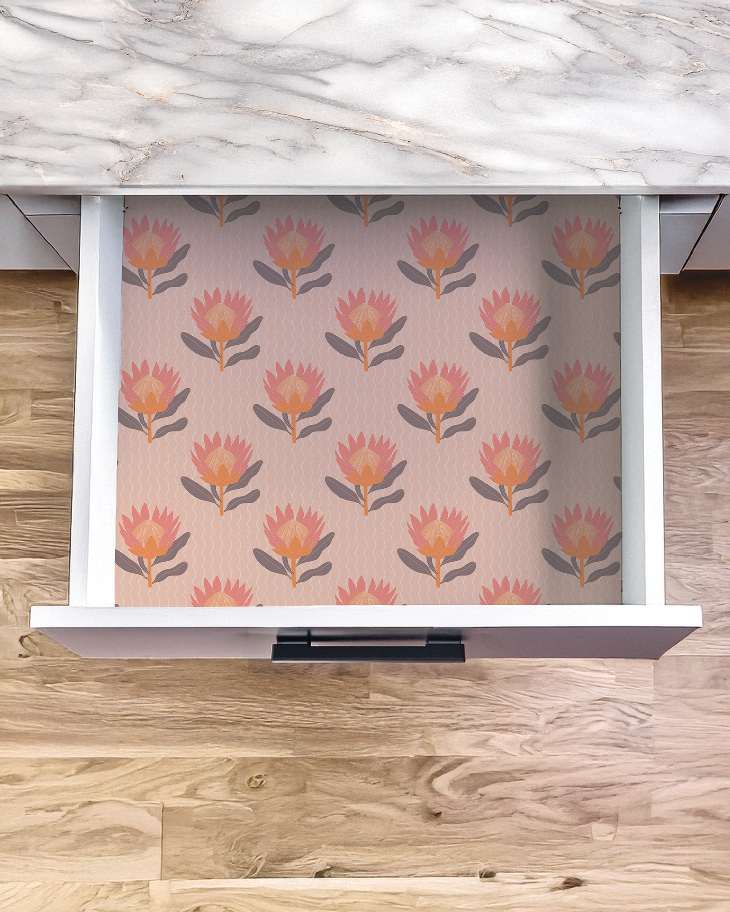 King Protea Contact Paper, coral and orange