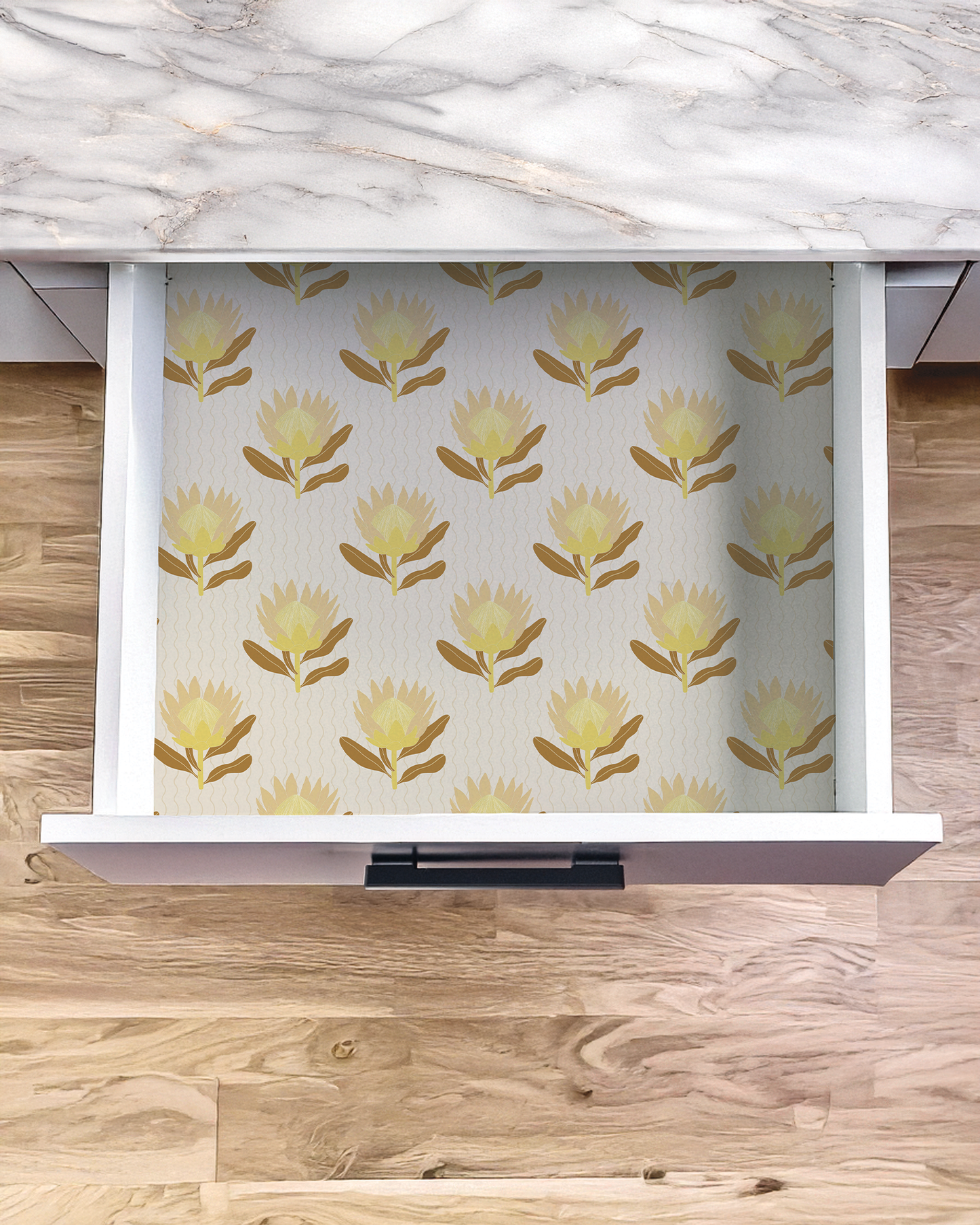 King Protea Contact Paper, neutral and brown mustard