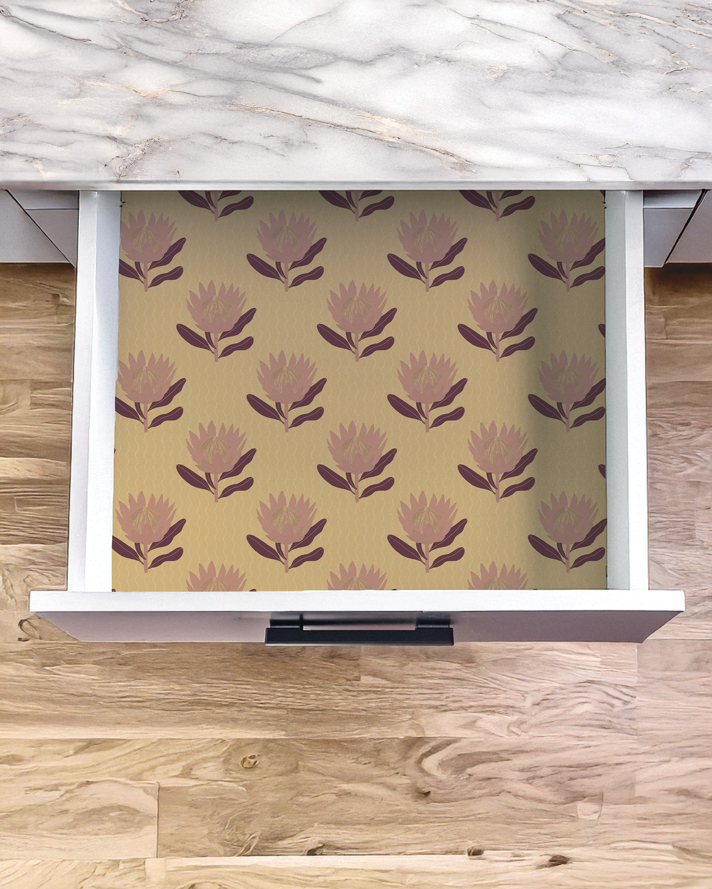 King Protea Contact Paper, butter yellow and mauve