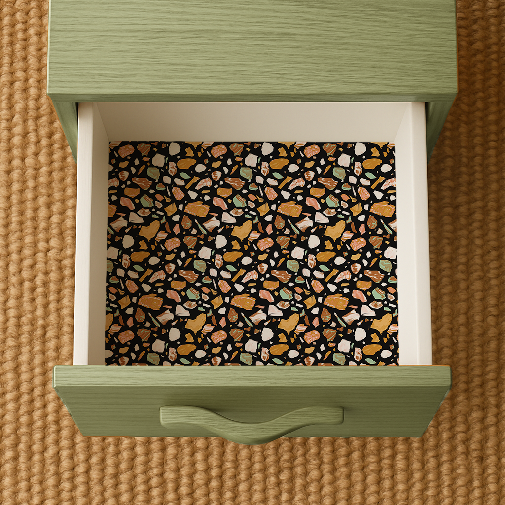 Painted Terrazzo Contact Paper, bold black