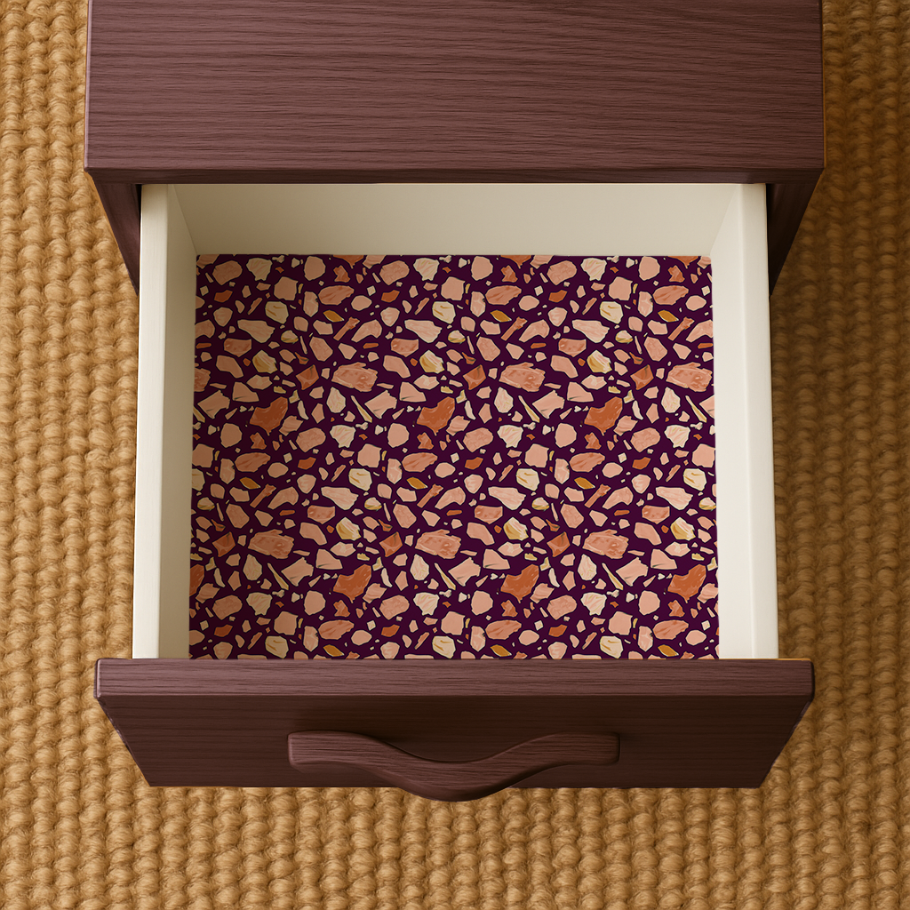 Painted Terrazzo Contact Paper, bold eggplant