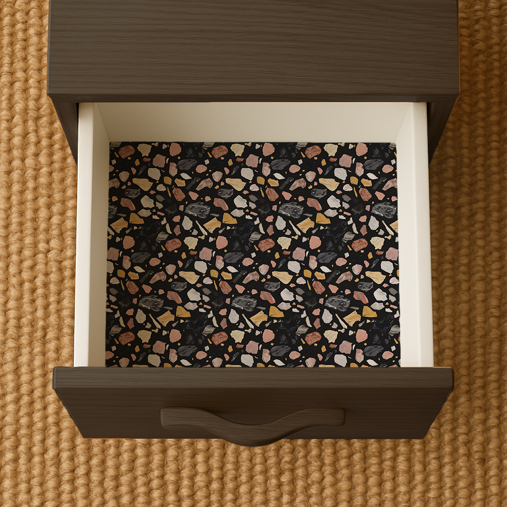 Painted Terrazzo Contact Paper, black