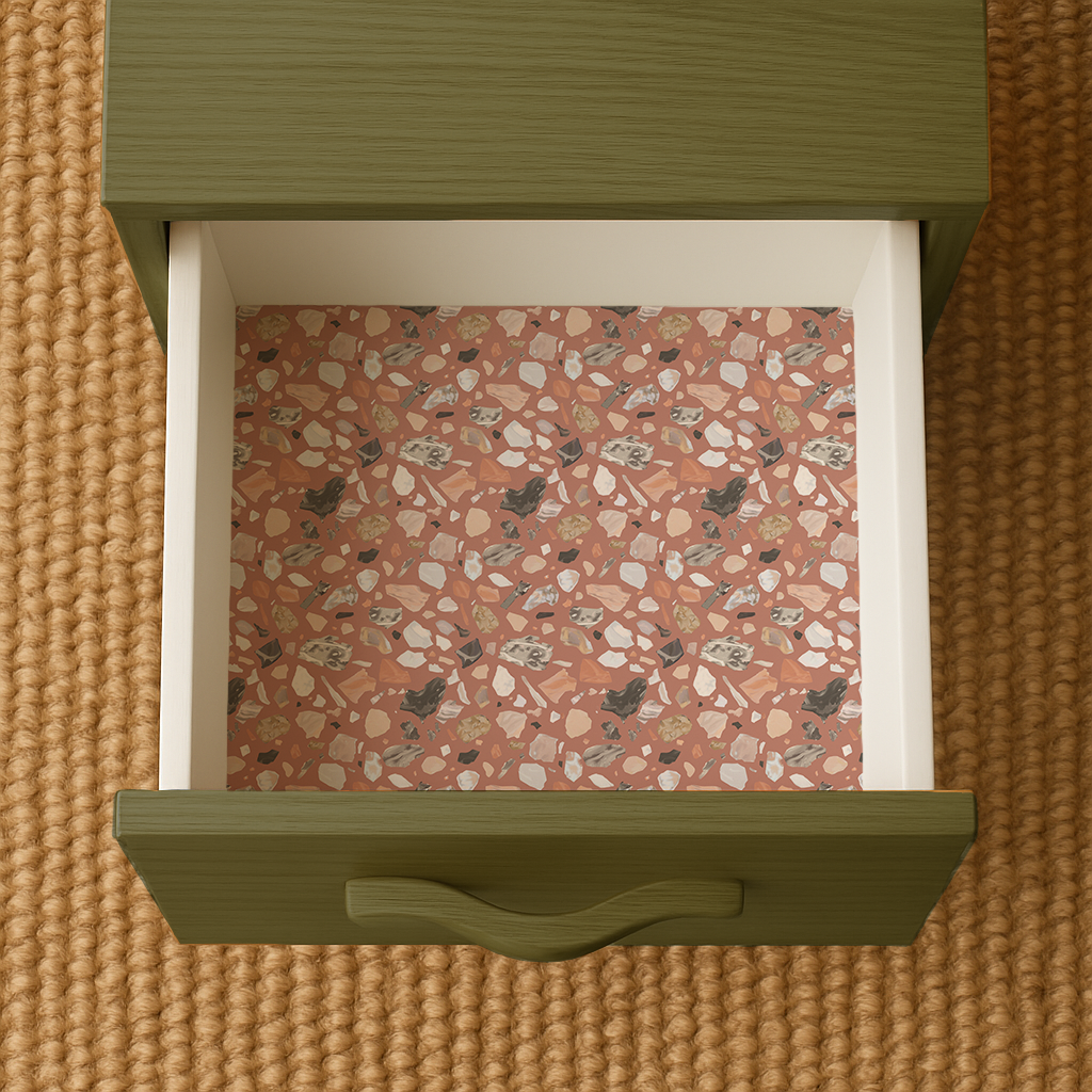 Painted Terrazzo Contact Paper, mauve