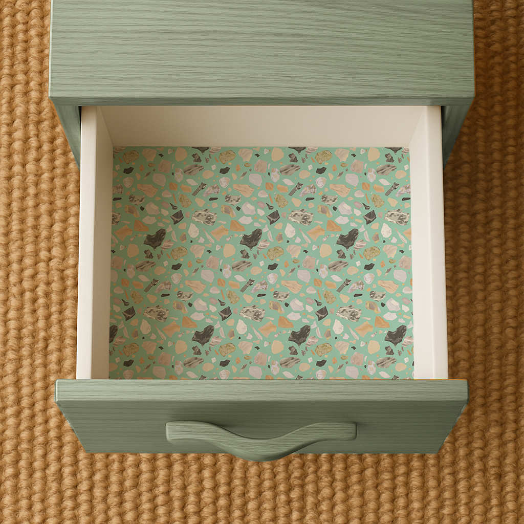 Painted Terrazzo Contact Paper, mint