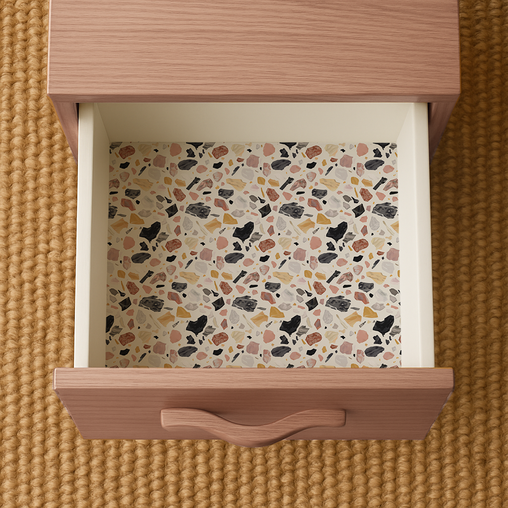 Painted Terrazzo Contact Paper, white