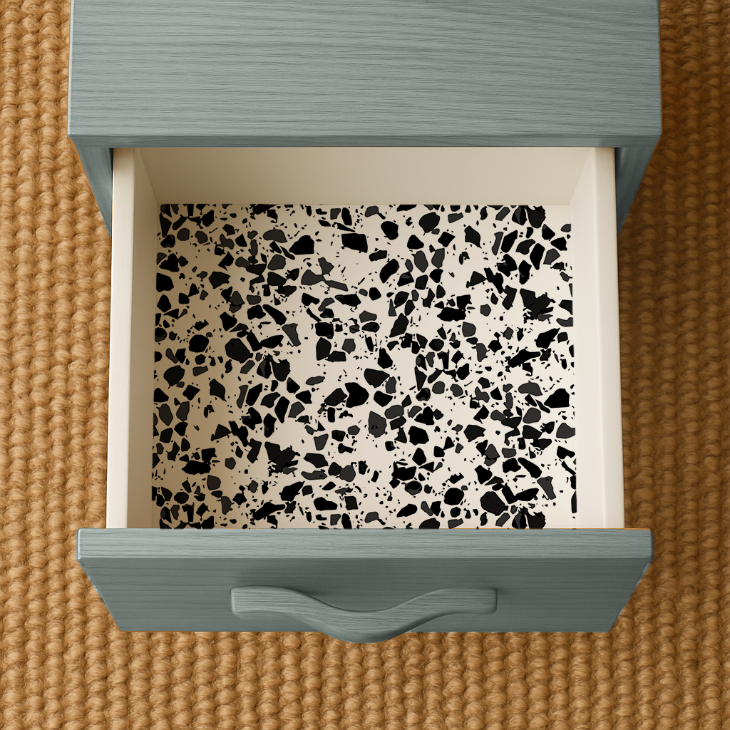 Terrazzo Confetti Contact Paper, black and white
