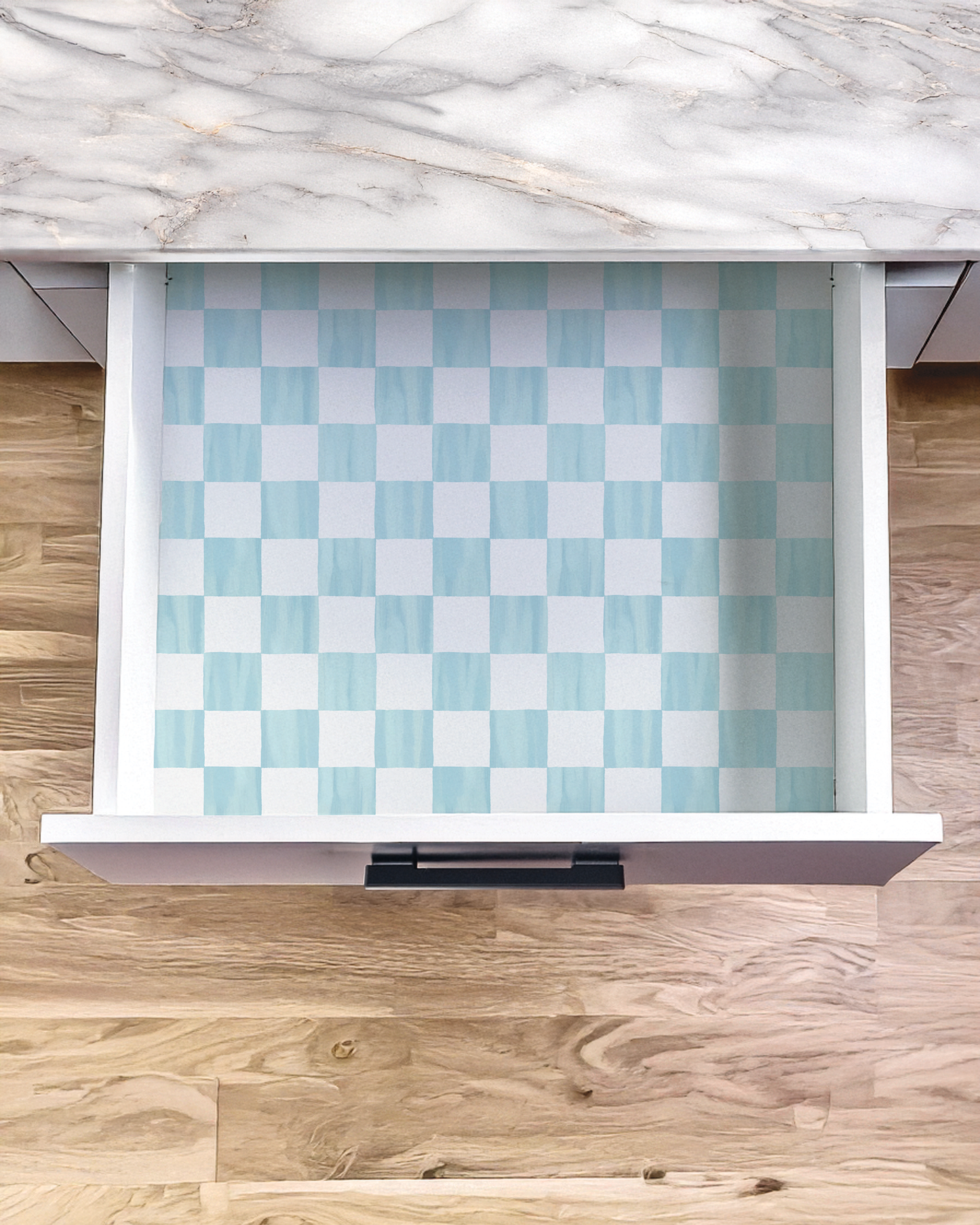 Checkers Contact Paper, light blue & white