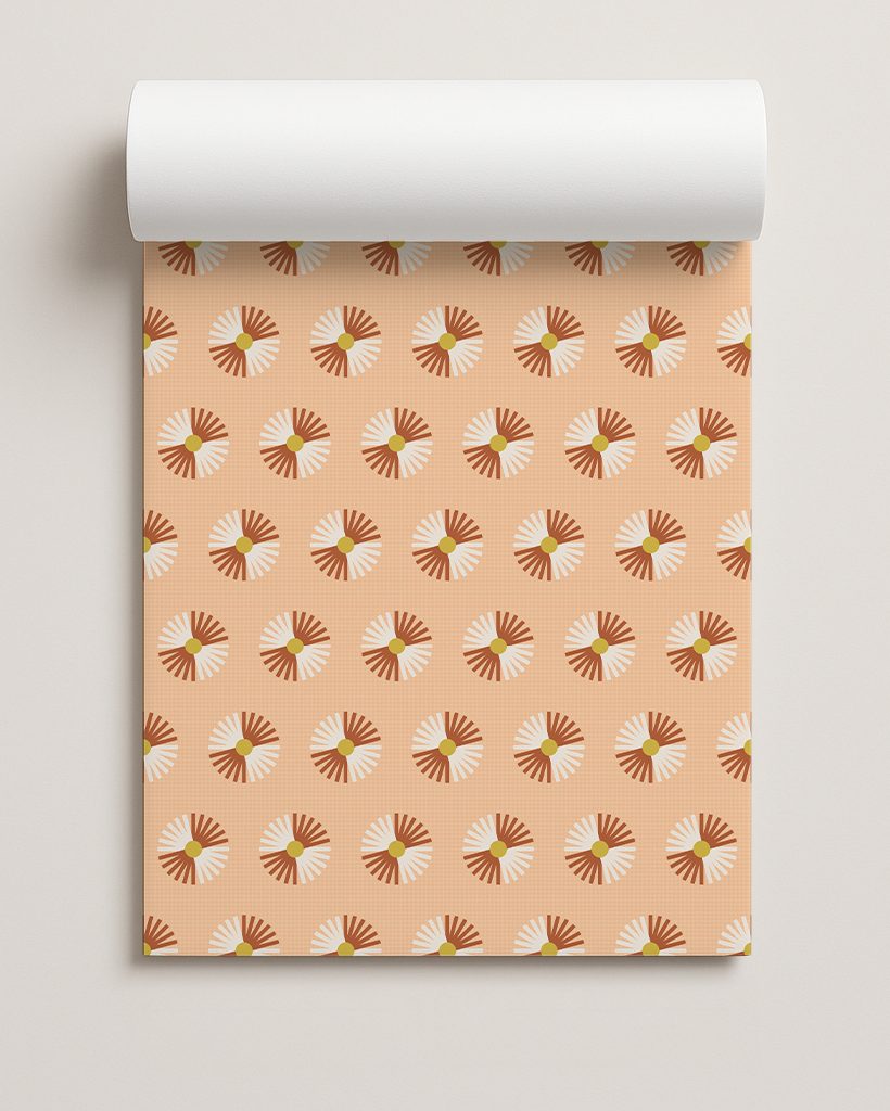 Daisy Gingham Contact Paper, peach