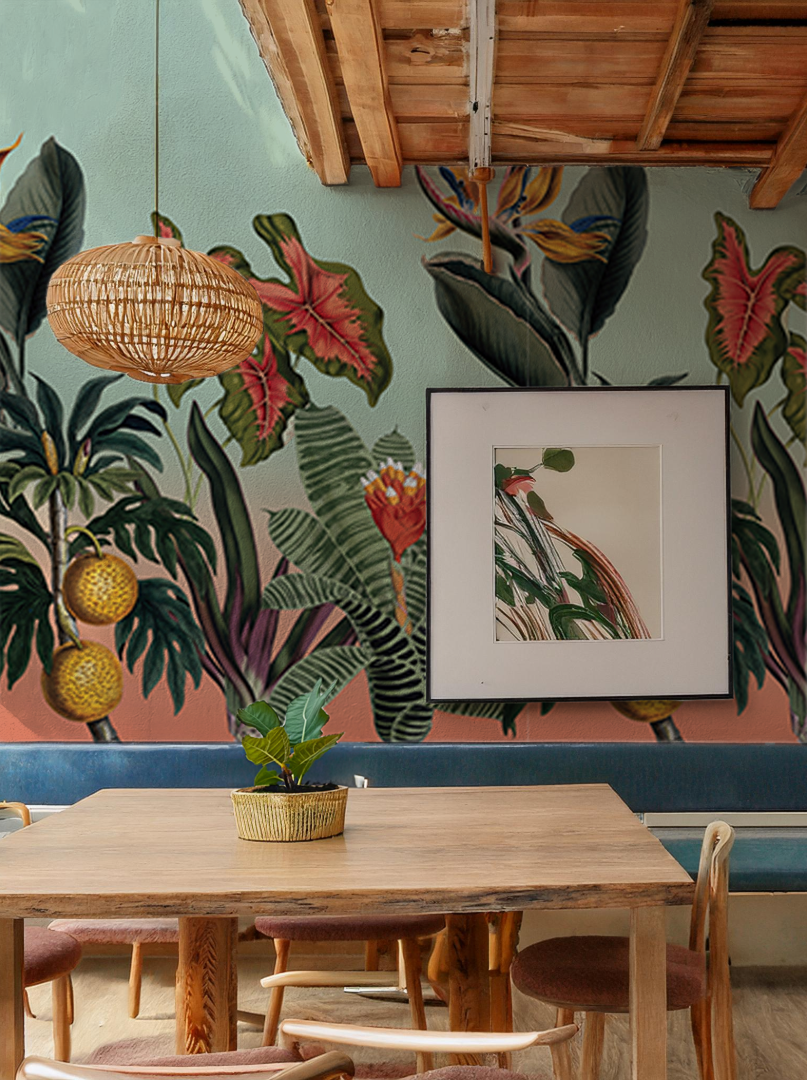 Vintage Botanical Mural, mint