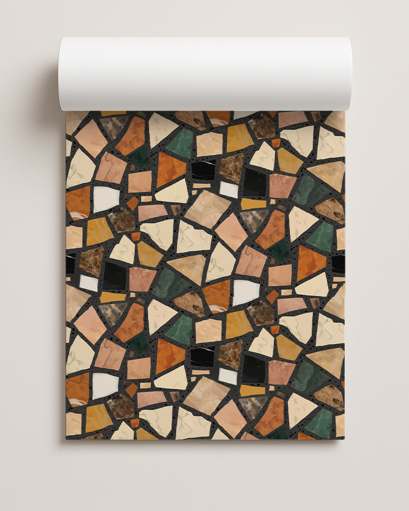 Dolce Terrazzo Contact Paper, black & multicolor