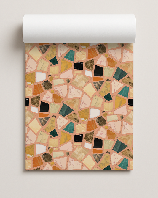 Dolce Terrazzo Contact Paper, peach & multicolor