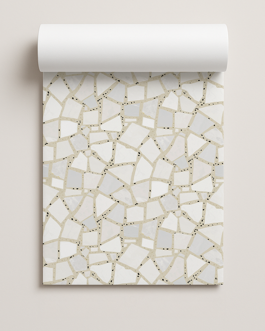 Dolce Terrazzo Contact Paper, tan & white