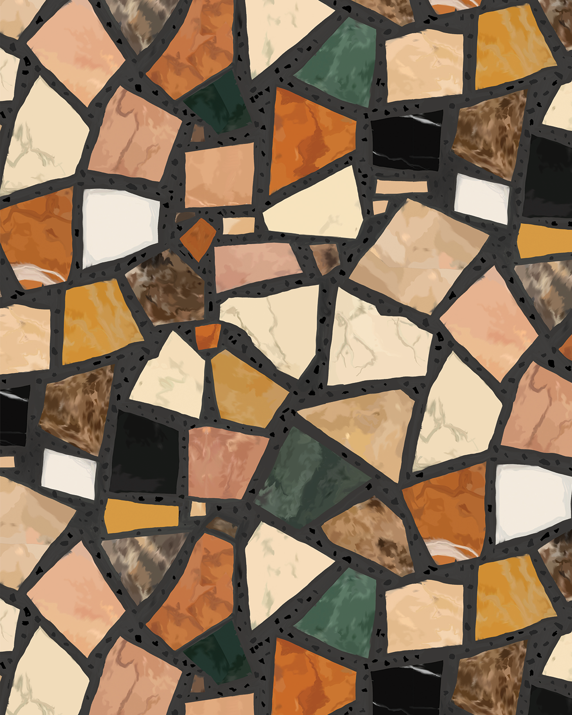 Dolce Terrazzo Contact Paper, black & multicolor