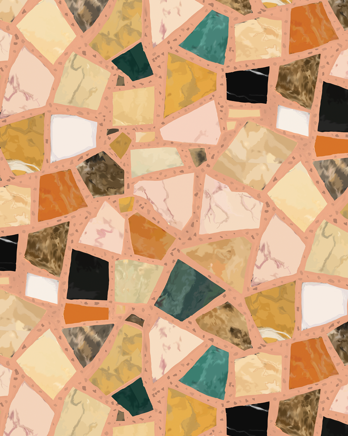 Dolce Terrazzo Contact Paper, peach & multicolor
