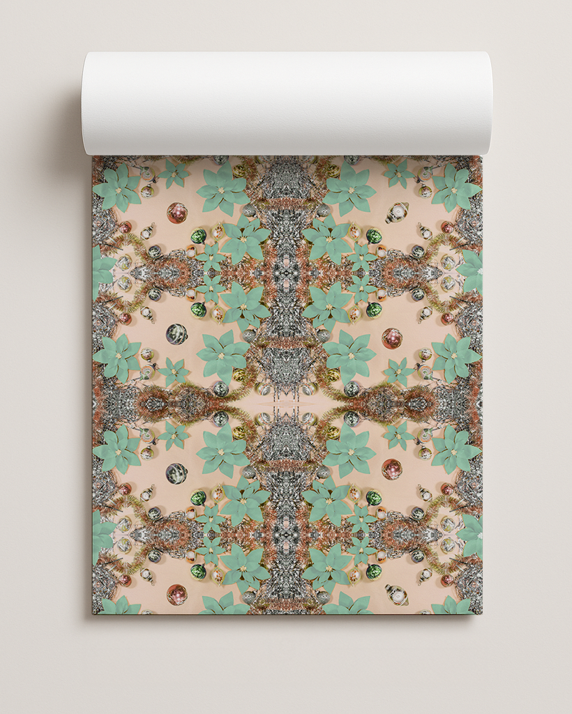 Holiday TV Special Gift Wrap, peach and mint