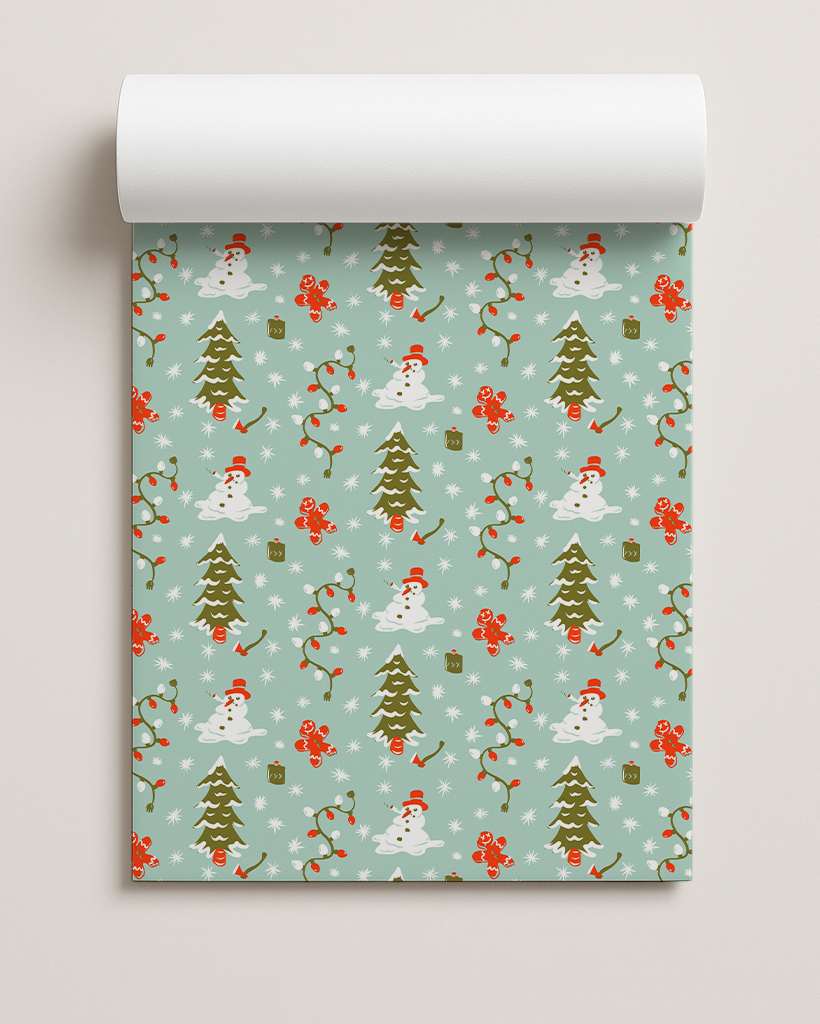 Holidaze Gift Wrap, mint
