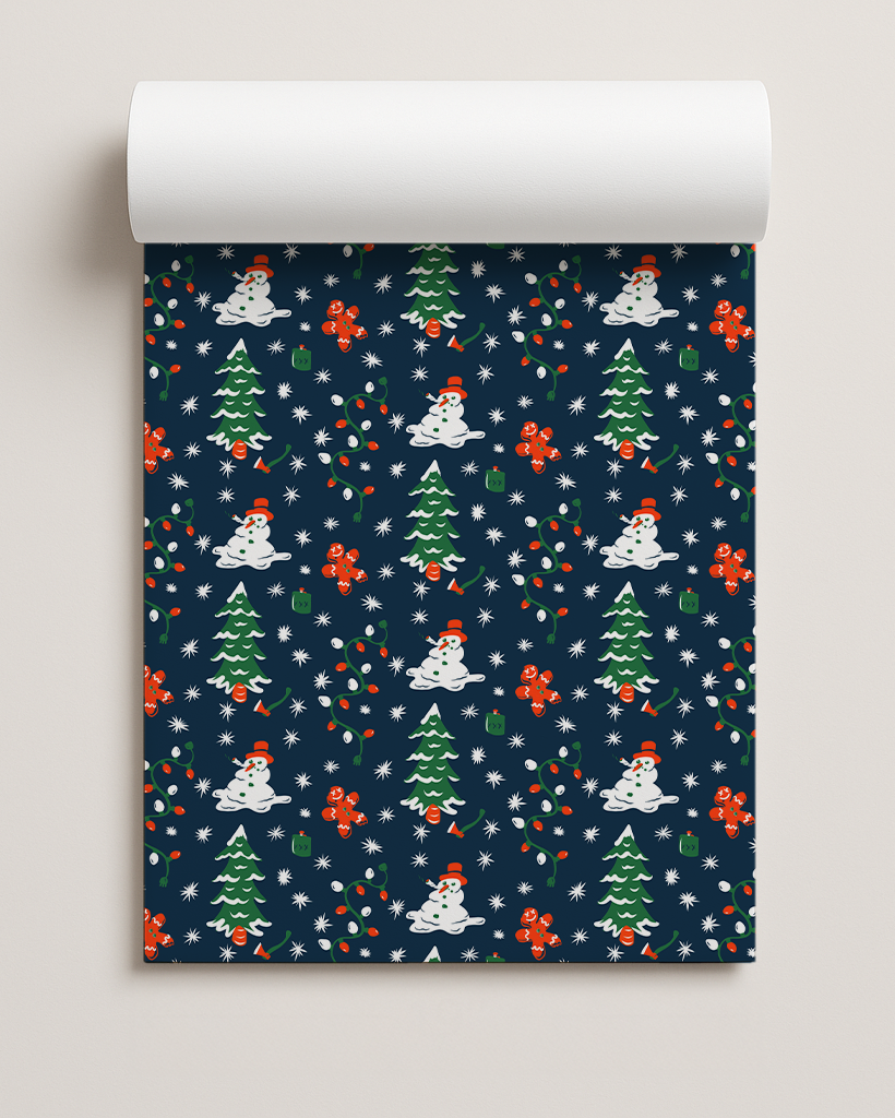 Holidaze Gift Wrap, navy