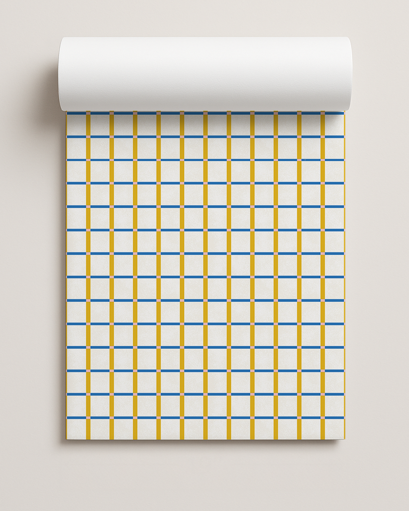 Ginnie Contact Paper, blue yellow and pink