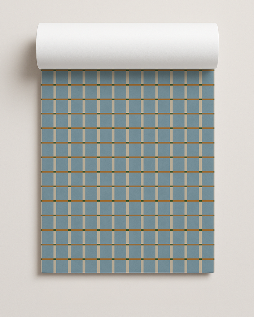 Ginnie Contact Paper, light blue orange and green