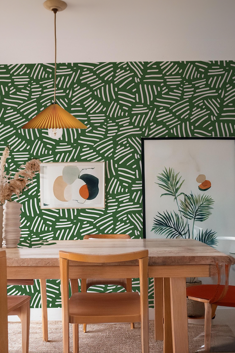 Simple Stripes Wallpaper, green