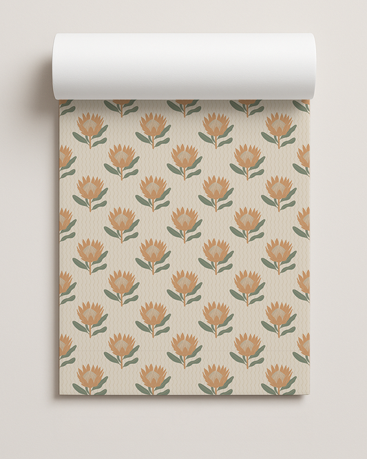 King Protea Contact Paper, neutral and apricot