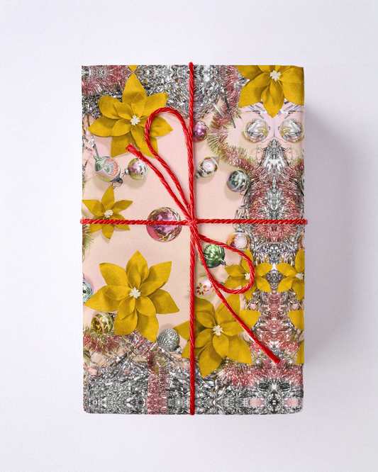 Holiday TV Special Gift Wrap, peach and yellow