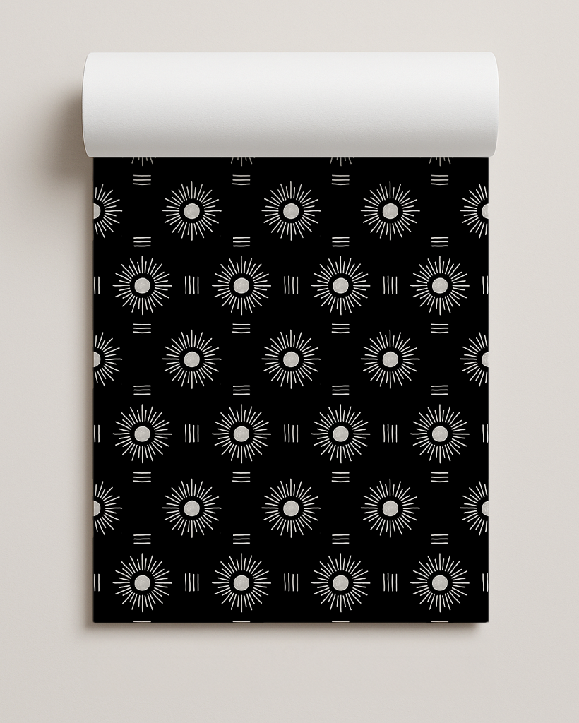 Sun Rays Contact Paper, black and white