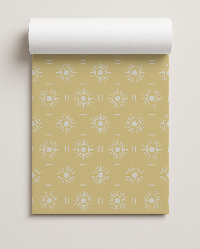 Sun Rays Contact Paper, butter yellow and white
