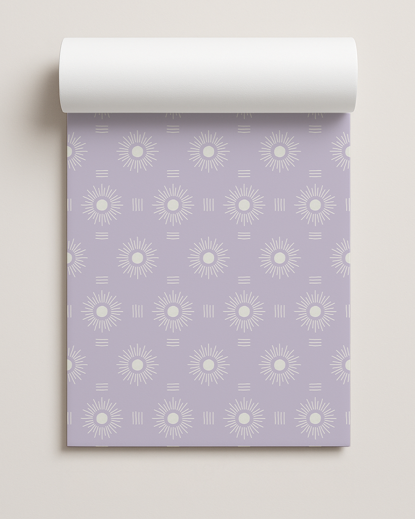 Sun Rays Contact Paper, lavender and white