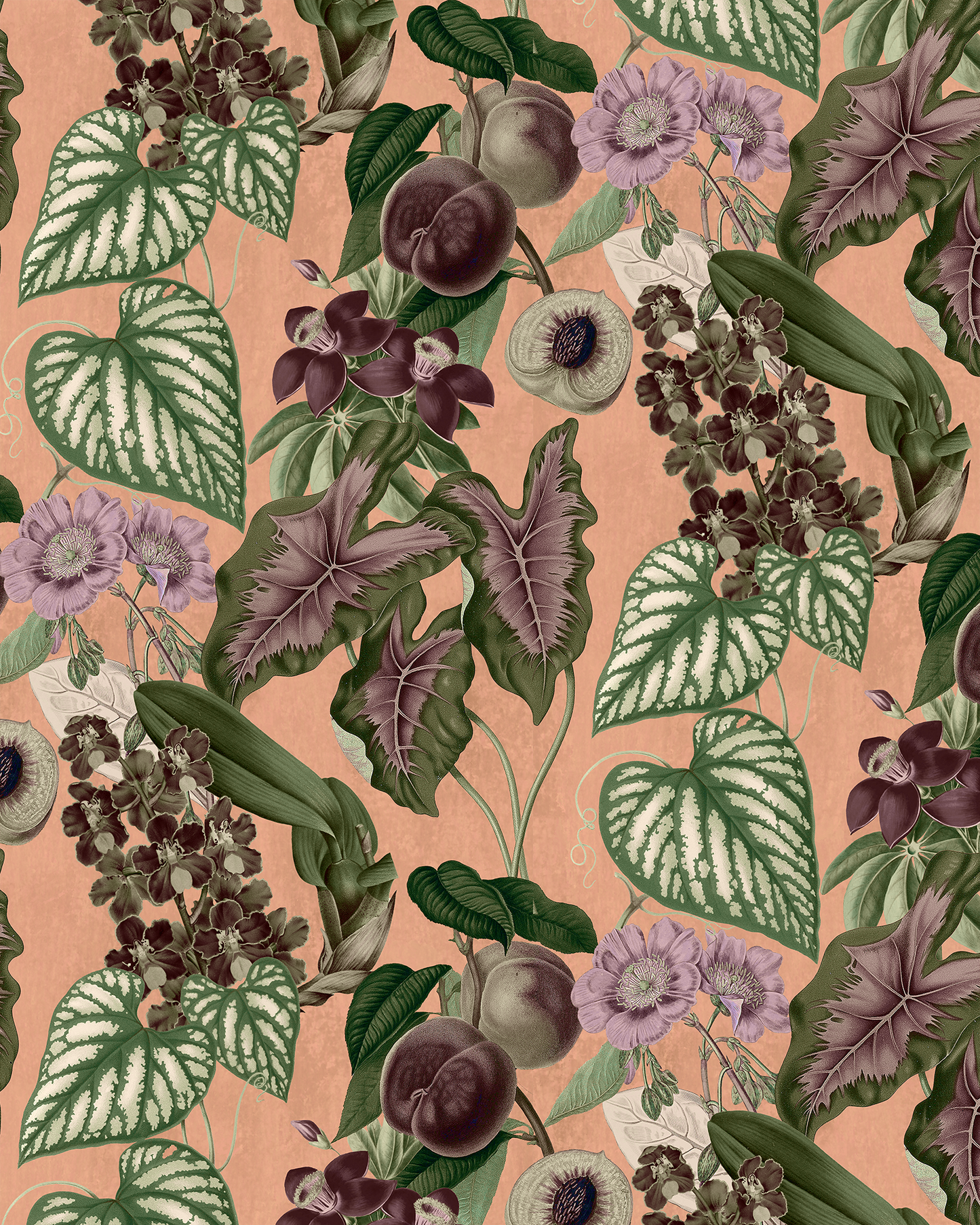 Cali Tropicale Wallpaper, peach and green