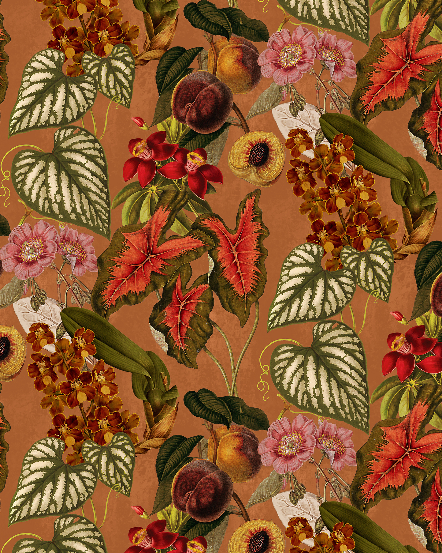 Cali Tropicale Wallpaper, burnt orange