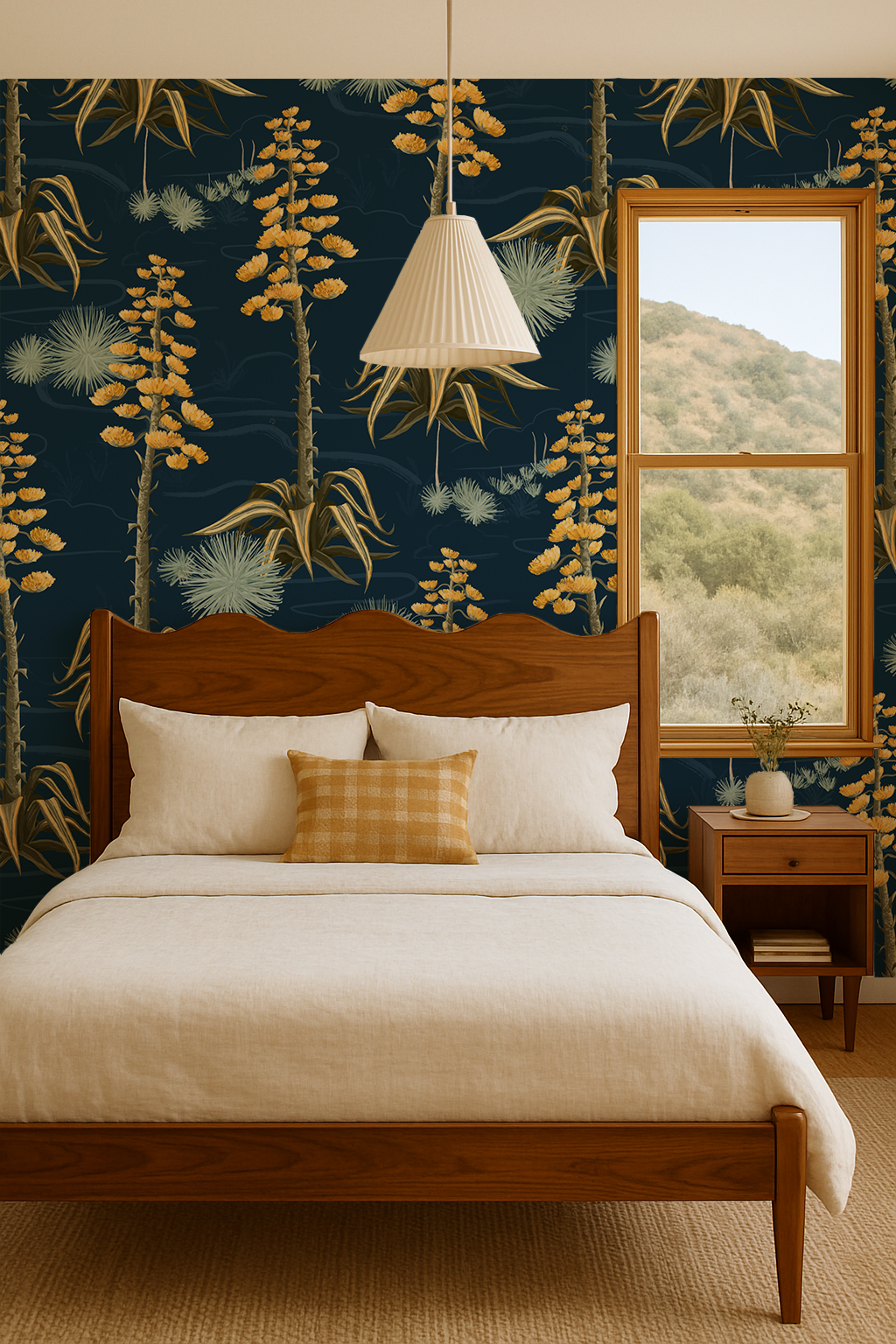 Agave Valley Wallpaper, navy