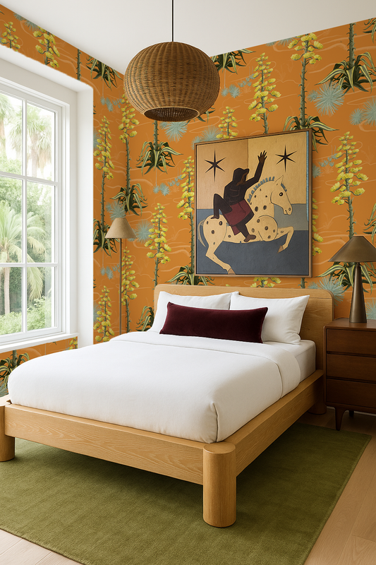 Agave Valley Wallpaper, orange