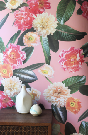 Flower Party Wallpaper, pink