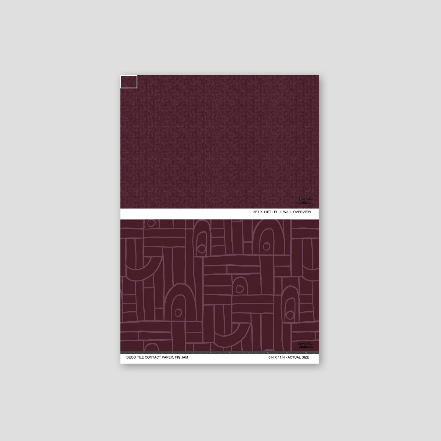 Burgundy geometric contact paper, shelf liner sample with abstract line pattern.
