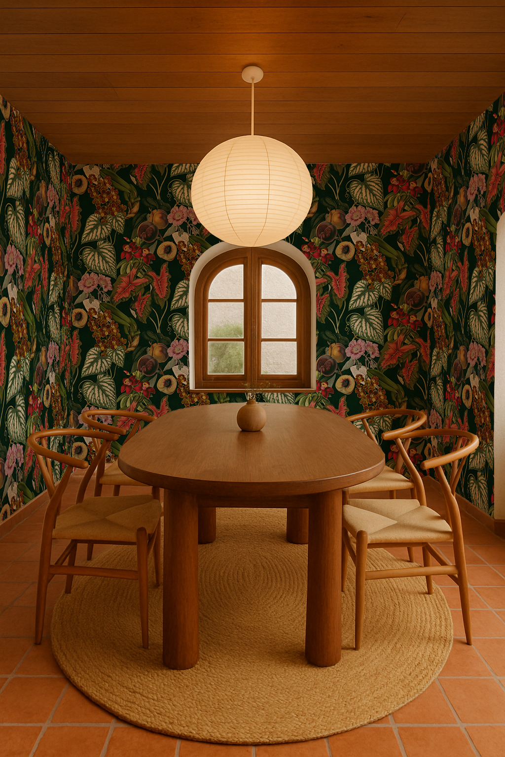 Cali Tropicale Wallpaper, dark green