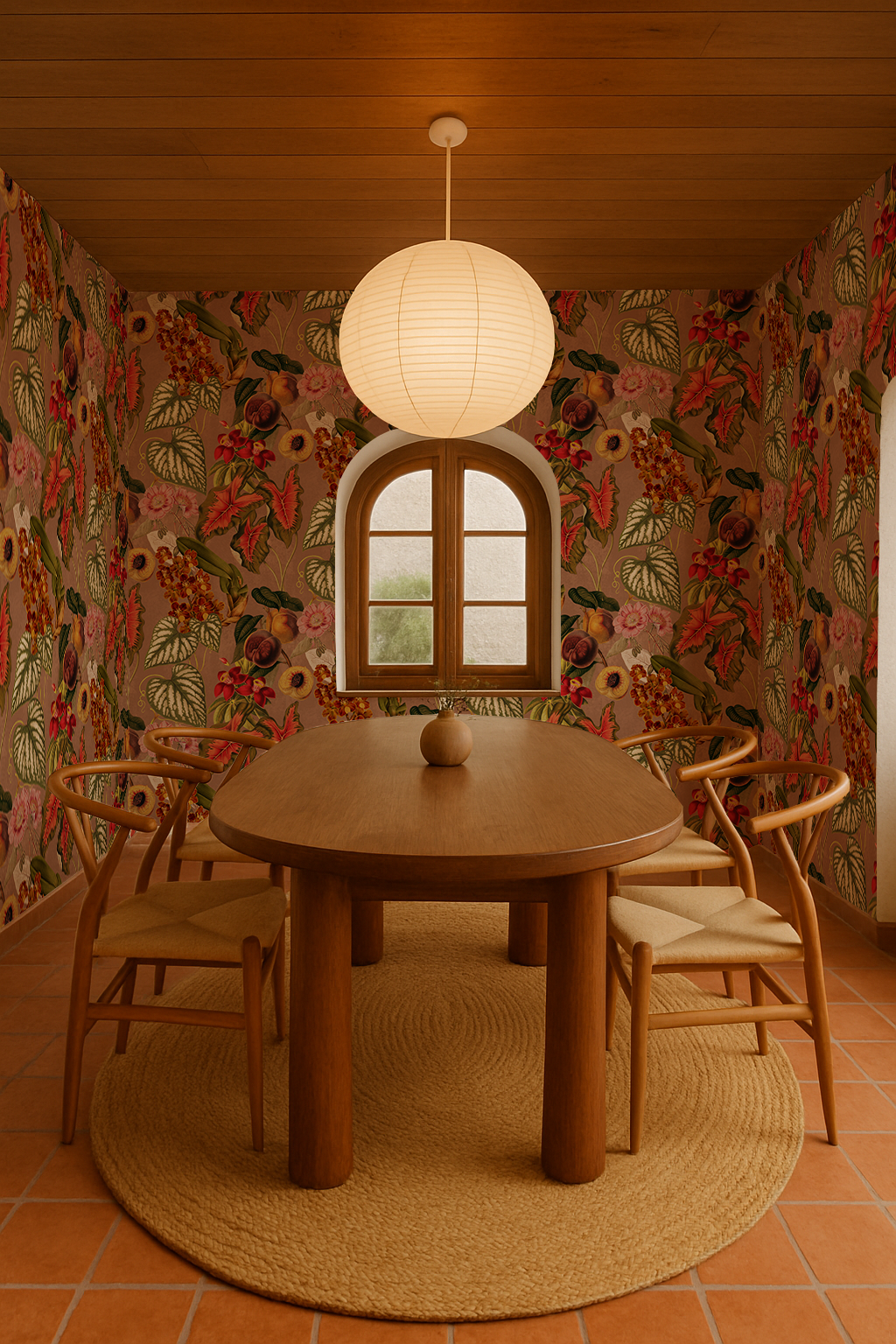 Cali Tropicale Wallpaper, mocha mousse