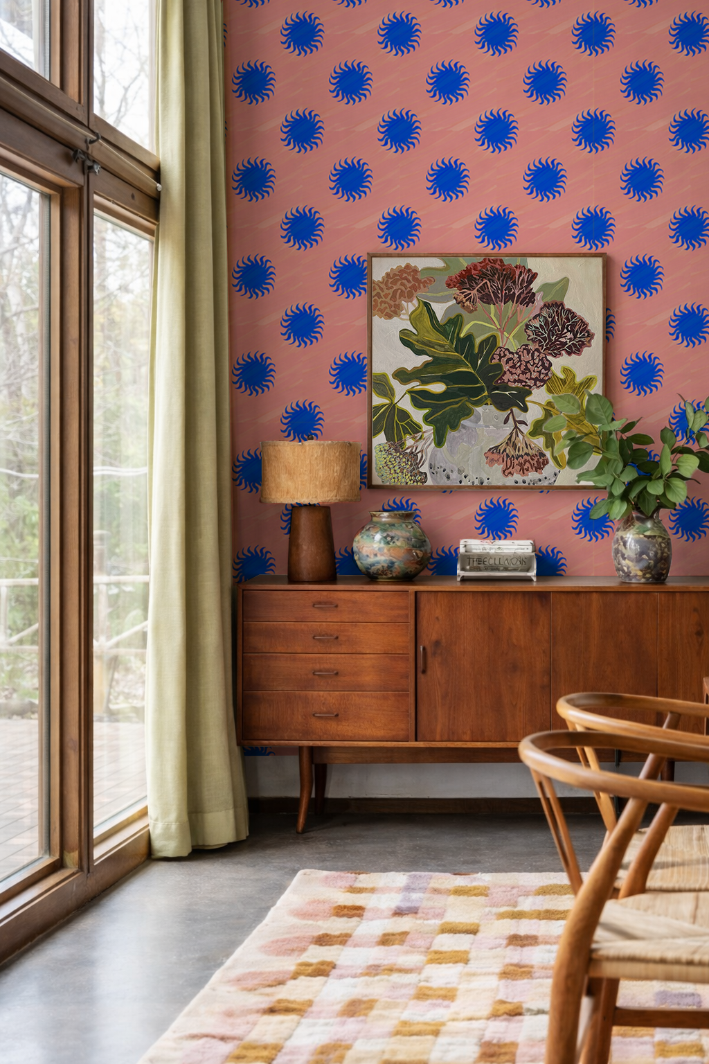 Sol Wallpaper, pink and blue