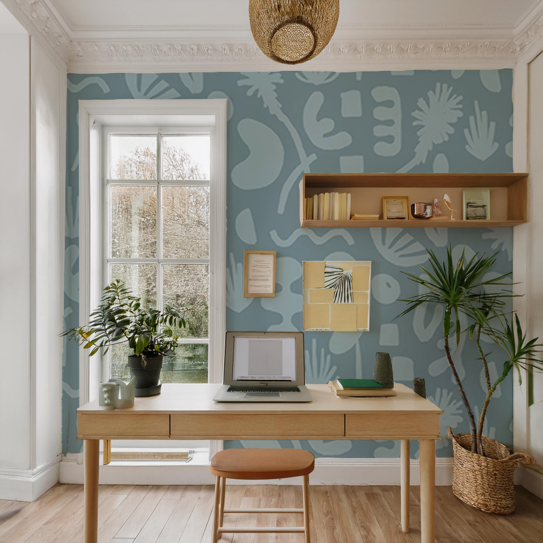 Pool Side Mural, blue