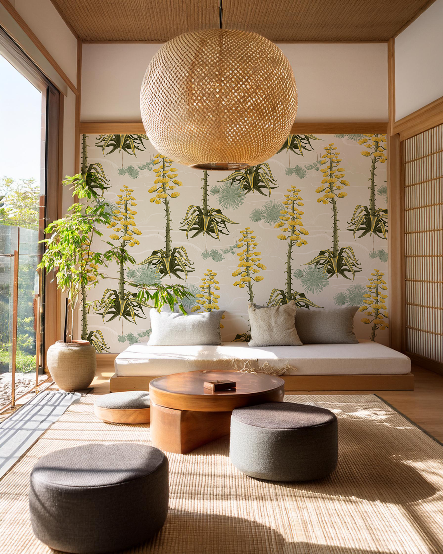 Agave Valley Wallpaper, off-white