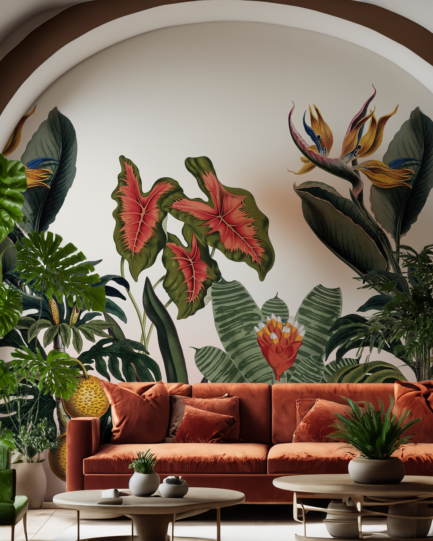 Vintage Botanical Mural, white