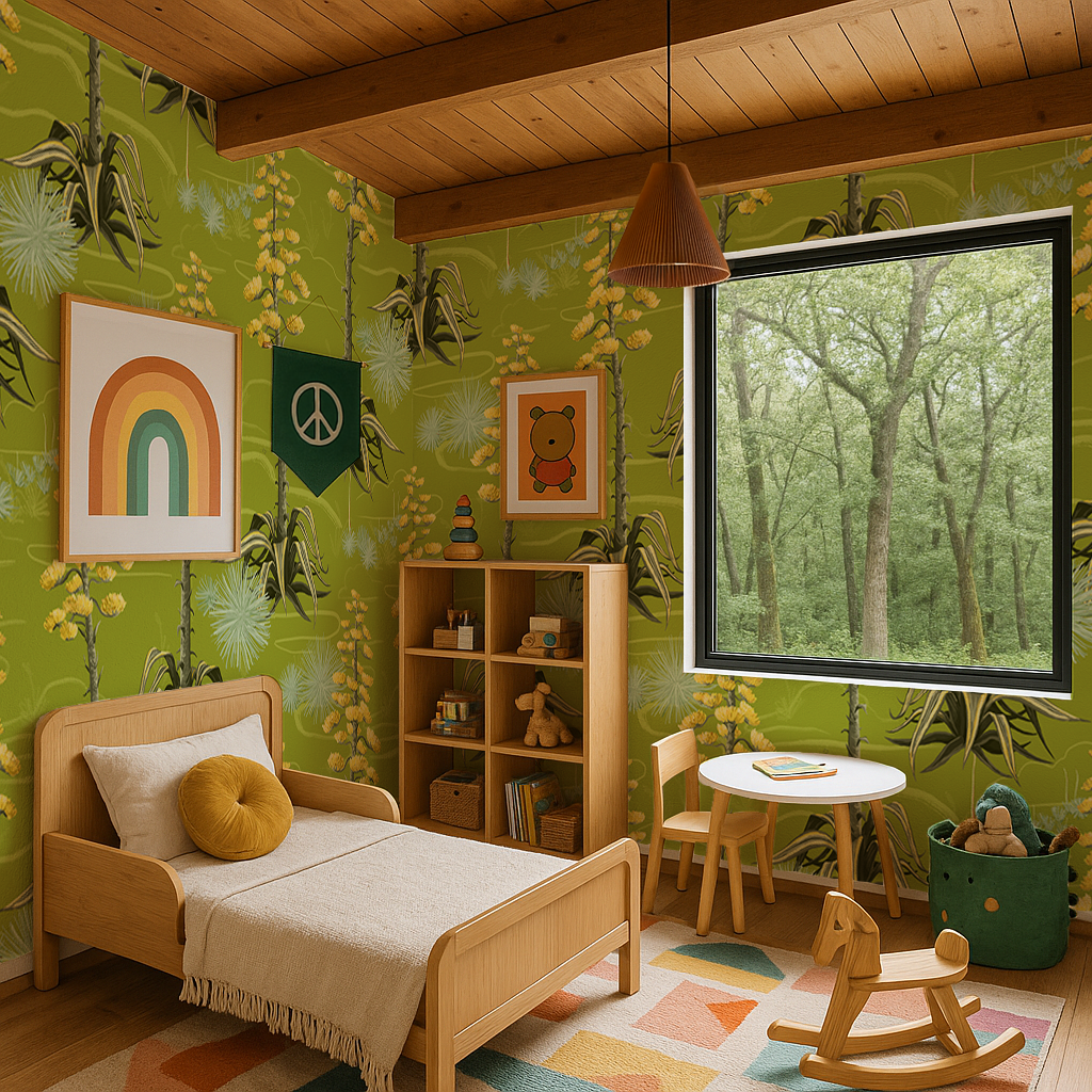 Agave Valley Wallpaper, green