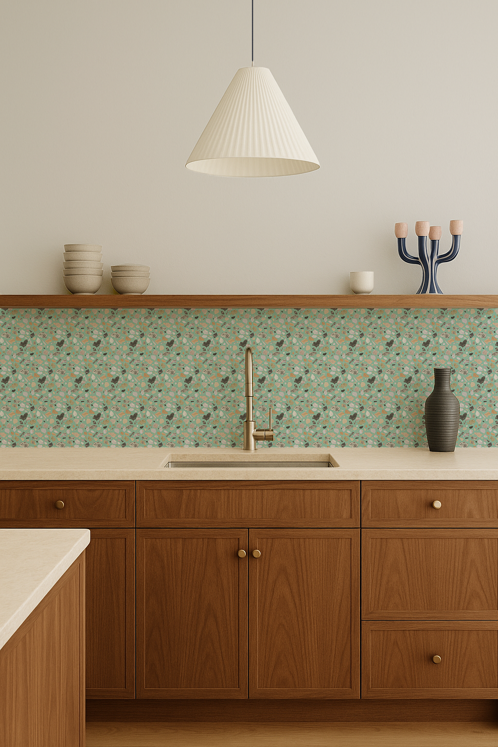Painted Terrazzo Contact Paper, mint