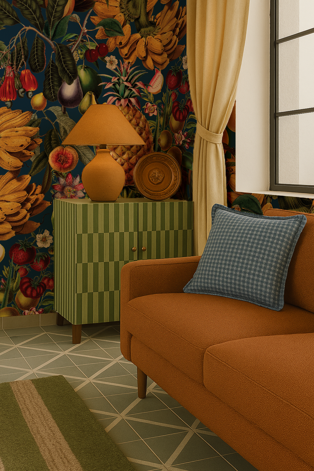 Juicy Fruit Wallpaper, navy