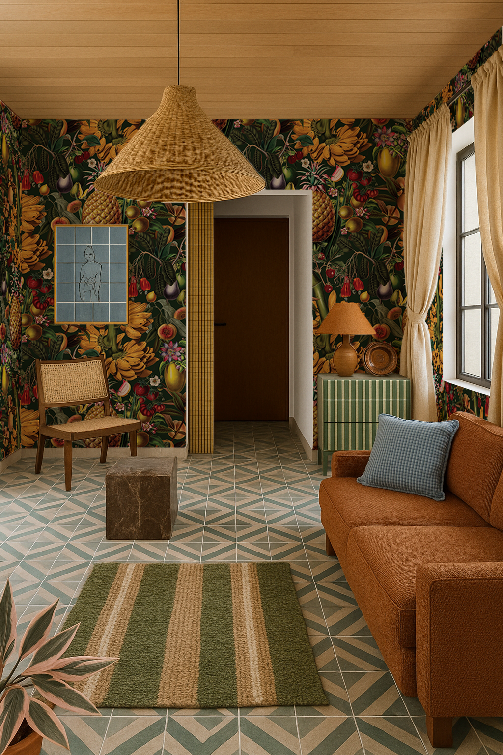 Juicy Fruit Wallpaper, dark green