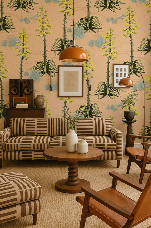 Agave Valley Wallpaper, peach