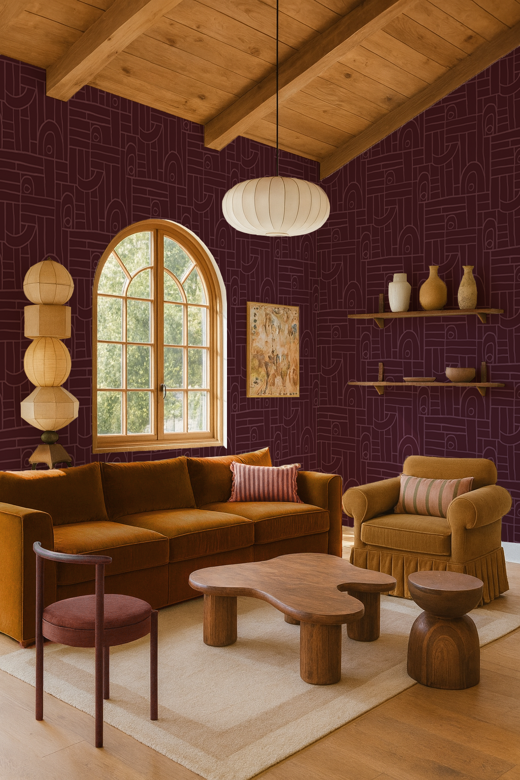 Deco Tile Wallpaper, fig jam