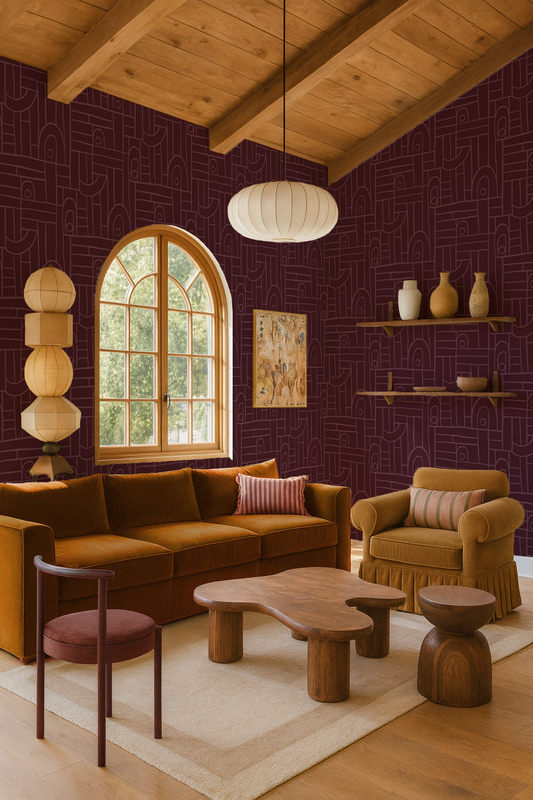 Deco Tile Wallpaper, fig jam